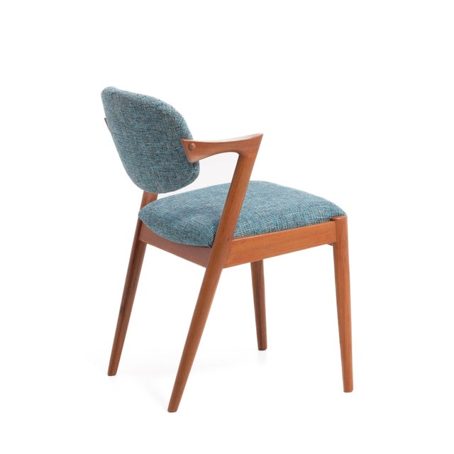 1960s Kai Kristiansen Model 42 Dining Chairs Denmark 1960s Knoll Fabric a Set of 4 For Sale - Image 5 of 13