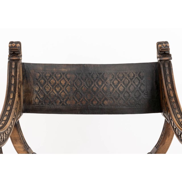 Late 20th Century Renaissance Revival Walnut Savonarola Chair For Sale - Image 5 of 11