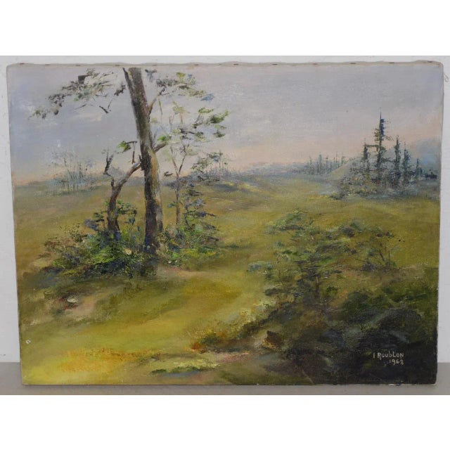 Green Irina Roublon Belotelkin (Russian / American, 1913-2009) "Spring in California" Oil Painting C.1960s For Sale - Image 8 of 8