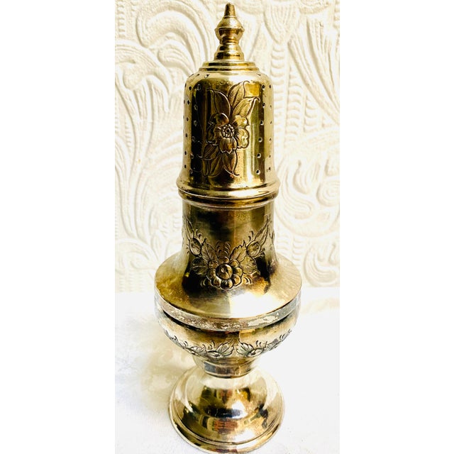 Circa 1880’s Silver Plated Blown Out Flowers Muffineer For Sale - Image 10 of 10