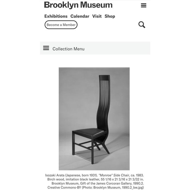 Black Arata Isozaki "Monroe" Dining Chairs, Circa 1983- Set of 6 For Sale - Image 8 of 9