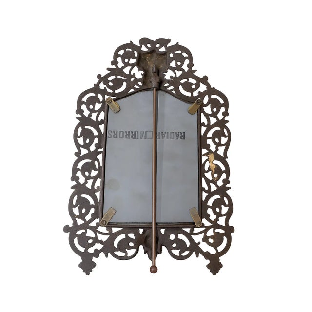 Pair of Antique Victorian Bacchus Mirrors — Ornate Brass Wall & Dresser Set — B&h / p.e. Guerin Style For Sale - Image 9 of 14