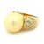Antique White 1990s Golden South Sea Pearl & Diamond 14k Gold Statement Ring, Size 7 For Sale - Image 8 of 12
