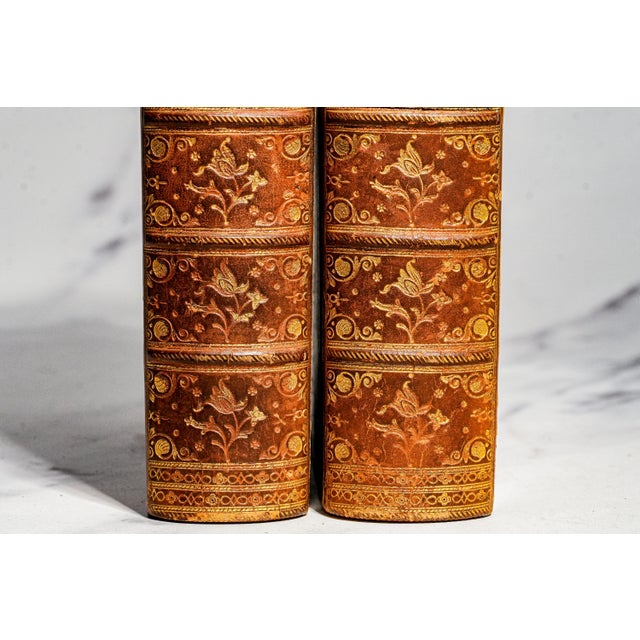 Lovely (2) Volume Leather Spine Antique Book Set 1871 History of England by Lord Macaulay Home Library Decor For Sale - Image 4 of 10