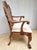 Chippendale Bergere Armchair in Carved Mahogany with Caned Backrest and Lion's Claw and Ball For Sale - Image 4 of 18