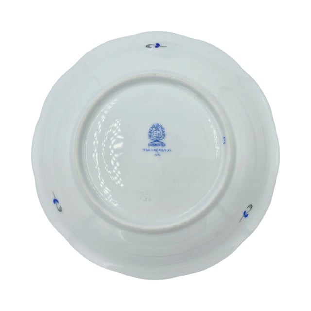 White Herend Chinese Bouquet Black Sapphire Tea Cup and Saucer For Sale - Image 8 of 9