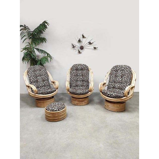 Vintage Bamboo Lounge Swivel Tilt Chairs from Axel Enthoven, 1970s For Sale - Image 6 of 9