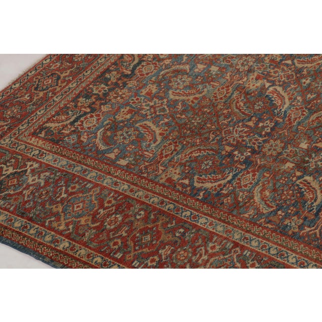 Traditional Antique Sultanabad Persian Rug, Red and Beige-Brown Floral Pattern - Rug & Kilim For Sale - Image 3 of 8