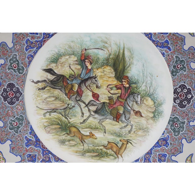 This exquisite Persian artwork is a stunning example of traditional craftsmanship, combining intricate Khatam marquetry...