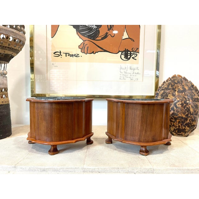 Vintage English Carved Cachepot With Metal Inserts. For Sale - Image 11 of 12