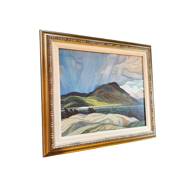 1970s Framed Artwork Reproduction of "Summer Storm" by Franklin Carmichael (1890 - 1945) For Sale - Image 6 of 12
