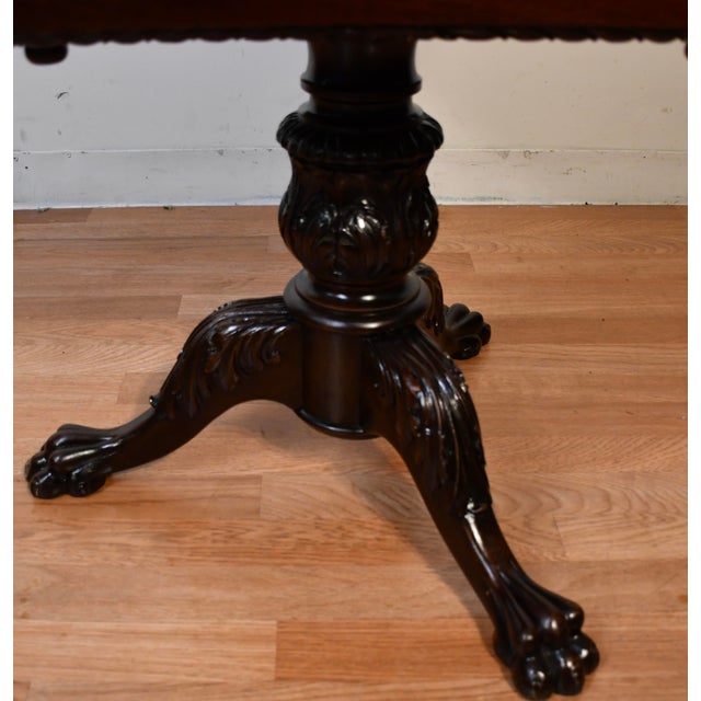 1910s Antique American Empire Mahogany Pembroke Drop-Leaf Work Table / Side Table For Sale - Image 16 of 18