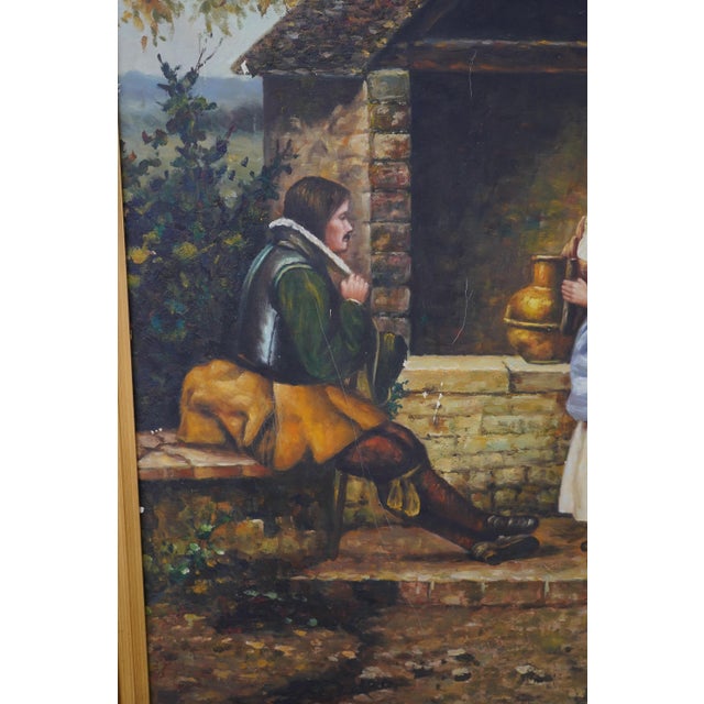 Large Framed Oil Painting on Canvas Mexican Village For Sale - Image 9 of 11