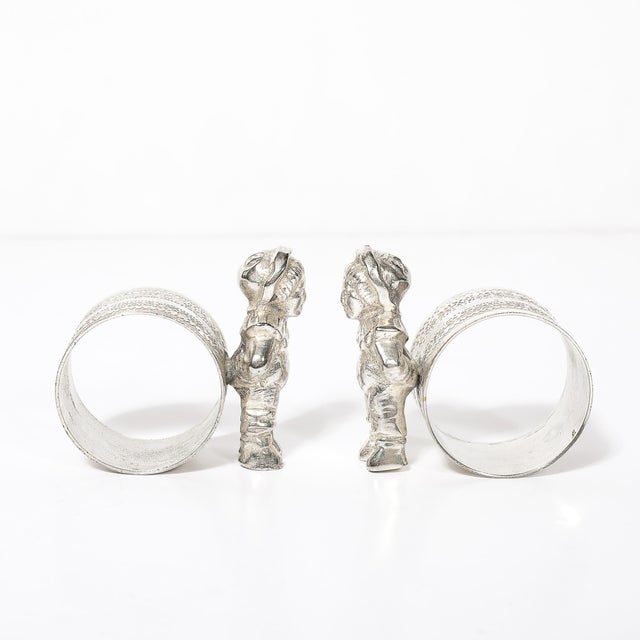 Metal Pair of Victorian Silver-Plated 'Eton Boy' Napkin Holders For Sale - Image 7 of 12
