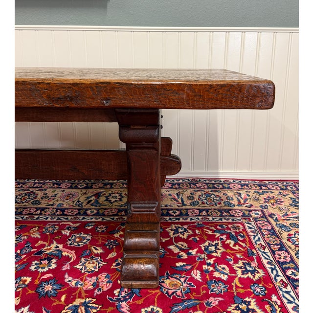 Mid 19th Century Antique French Dining Farmhouse Refectory Monastery Table Trestle Base Mid 19thC For Sale - Image 5 of 18