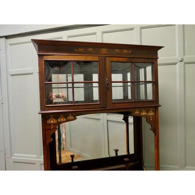 Art Nouveau Inlaid Display Cabinet, 1900 For Sale - Image 6 of 8
