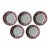 Vintage Mid-Century Modern Shenango Red Lattice & Fruit Pattern Small Plates - Set of 5 For Sale