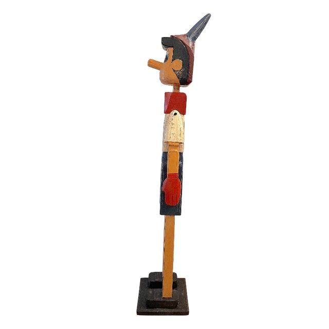 Vintage Wooden Pinocchio in Fir, 1960s For Sale - Image 4 of 6