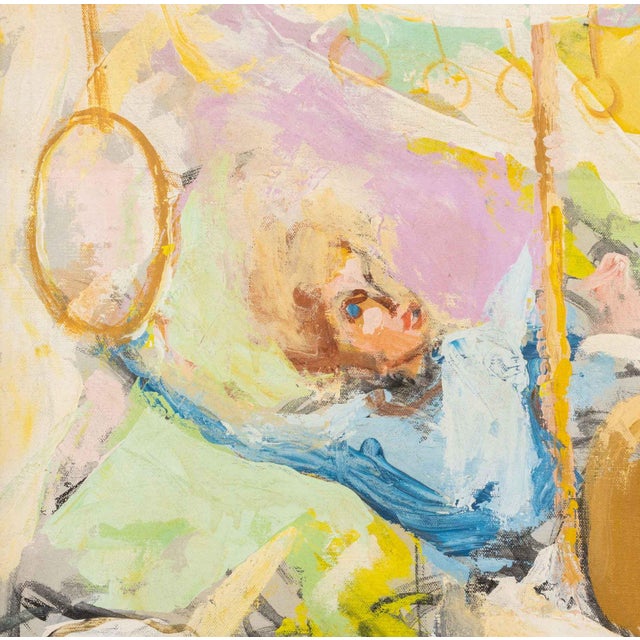 20th Century School, Carousel Ride, Oil on Canvas, 1972, signed and dated lower right, silver-tone metal frame. Image:...