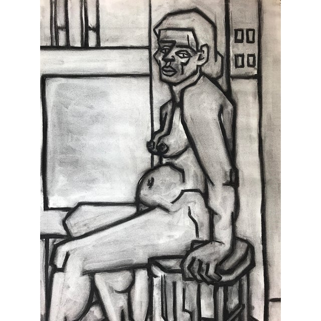 John Bowers Modernist Cubist Nude 1940s Charcoal Drawing Uc Berkeley Mfa For Sale In Dallas - Image 6 of 14