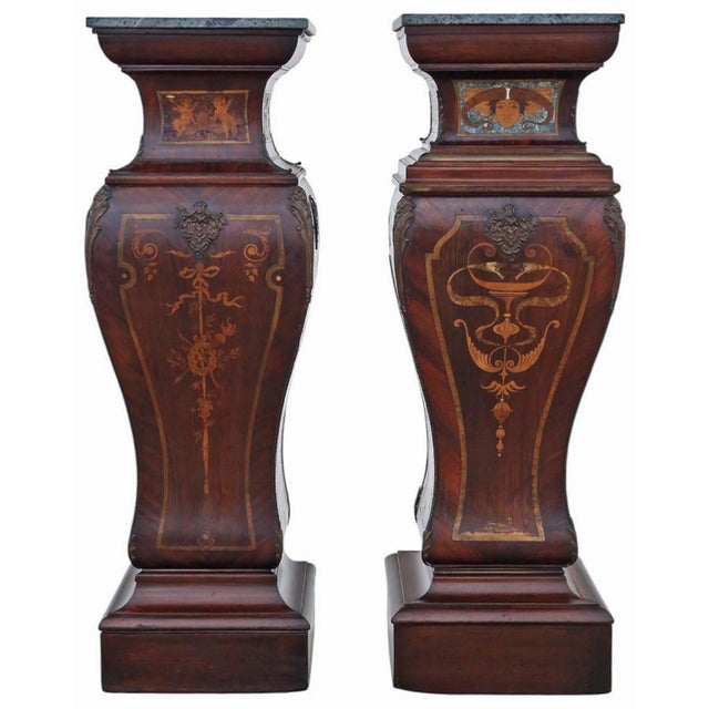 Full of authentic charm and character, this fine-quality pair of 19th-century neoclassical jardinière statue stands...