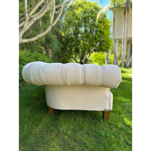 Wood Chesterfield Style Sofa by Canvas Usa For Sale - Image 7 of 10