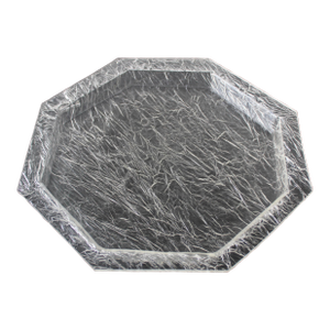 Willy Rizzo Style Crackle Ice Effect Lucite Octagonal Serving Tray Vintage