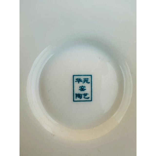 Vintage Ceramic Chinese Gaiwan With Lid a Saucer a Set of 2 For Sale - Image 11 of 13