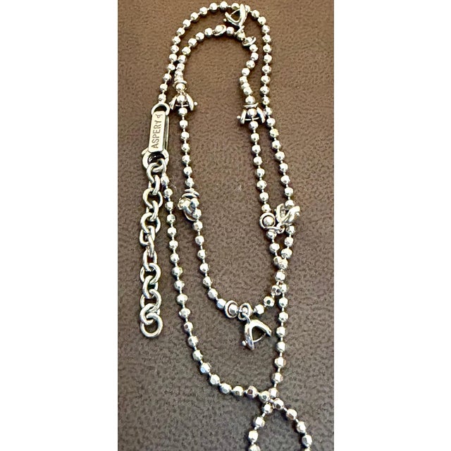 13.5 Gm 18 Karat White Gold 6 Hanging Station Chain by Designer Aspery For Sale In New York - Image 6 of 8