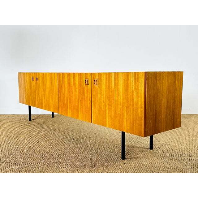 Scandinavian Sideboard in Teak with Black Metal Legs, 1960 For Sale - Image 9 of 18