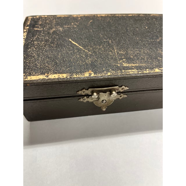 19th Century Boxed Swan Handled Bone Carving Set For Sale - Image 4 of 11