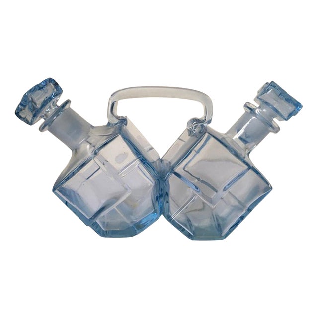 Italian Postmodern Blue Murano Glass Cruet, 1960s For Sale