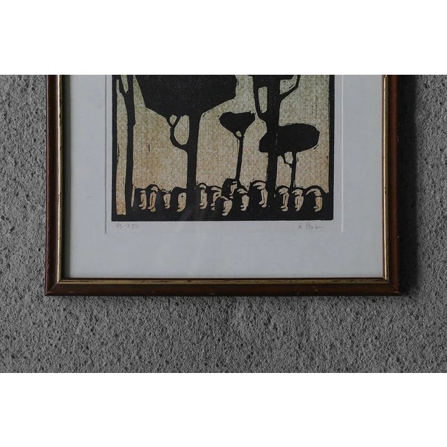 Modern Åke Holm, Biblical Theme, Linocut, 1970s, Framed For Sale - Image 3 of 4