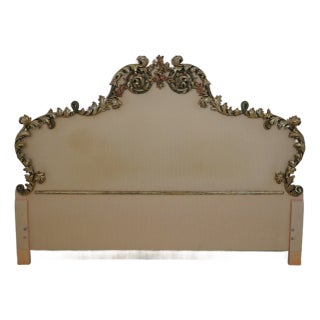Chelini Giovanni Rococo Style King Size Upholstered Headboard For Sale