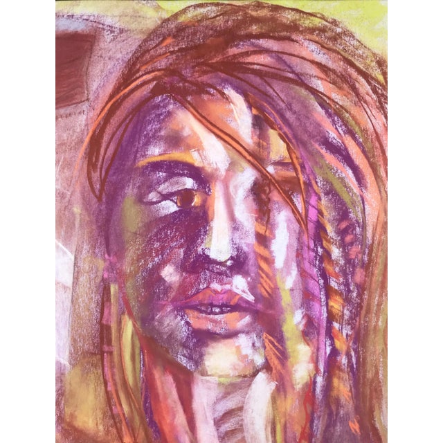 1970s Vintage Expressionist Pastel Portrait of a Woman by Gerard Haggerty For Sale - Image 5 of 8