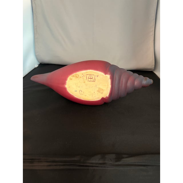 Ceramic Van Briggle Pottery Mulberry Conch Shell Planter Vase. Large 12" Size For Sale - Image 7 of 7