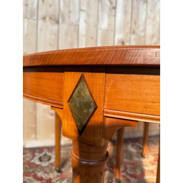 Louis XVI Cherry Wood Dining Table with Extension, 1970s For Sale - Image 6 of 8