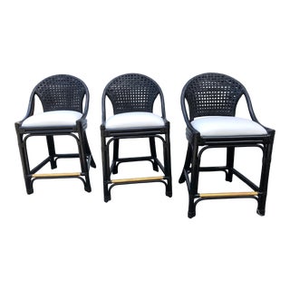 Modern Classic Palecek Counter Stools - Set of 3 For Sale