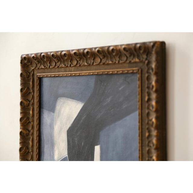 Wood Original Framed Abstract Painting in Antique Frame For Sale - Image 7 of 13