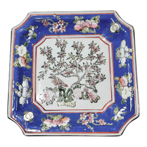 Early 20th Century Imari Porcelain Plate – Chinoiserie Hand Painted Floral & Bird Tray