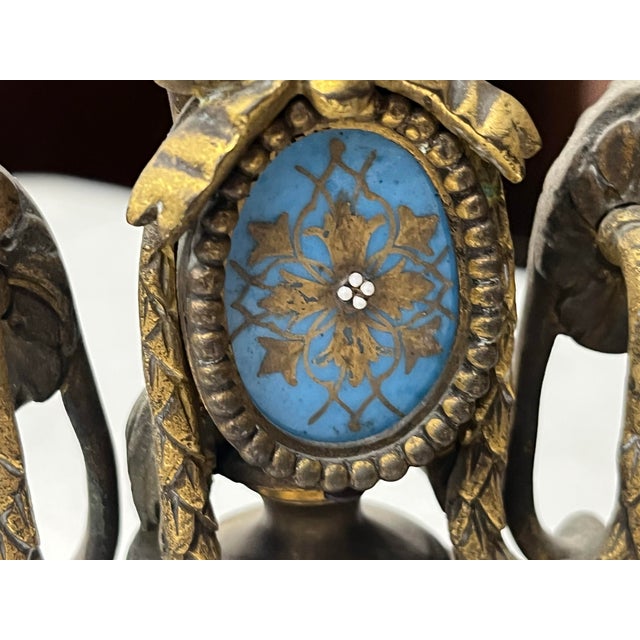 Early 20th Century Set of 5, Early 20th Century A Three Piece Clock Garniture Together With a Pair of Three Light Candelabras For Sale - Image 5 of 12