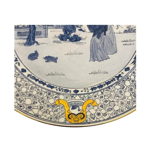 Ardalt Vintage Ardalt Asian Blue & White Decorative Plate, 3904b Hong Kong (B) For Sale - Image 4 of 9