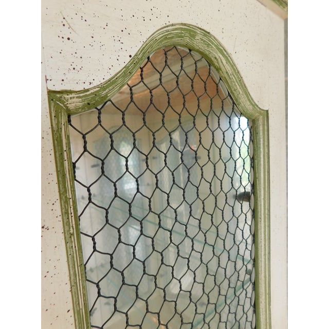 Hekman French Country Style Alabaster Lime Green Lighted Curio Cabinets- A Pair For Sale In Philadelphia - Image 6 of 18