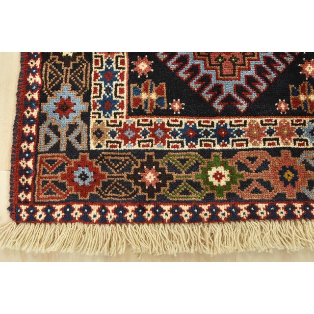 Yalameh Rug 3’4” X 4’10” Multicolor Wool Vintage Tribal Hand-Knotted Carpet For Sale - Image 10 of 13