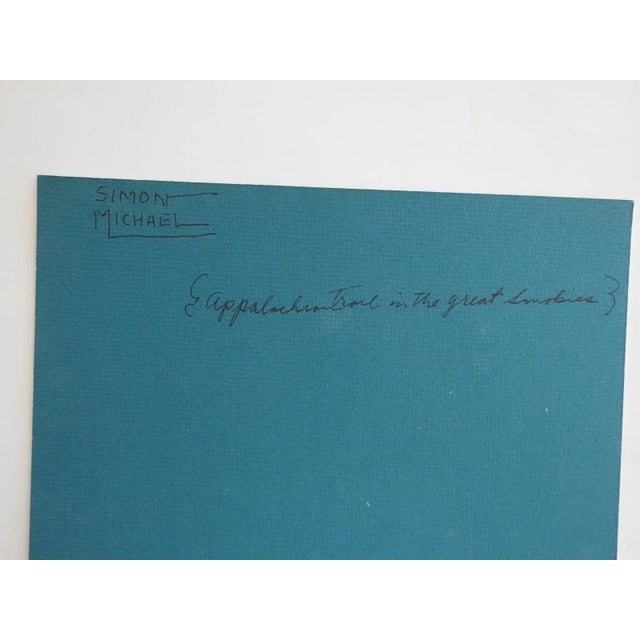 Late 20th Century Great Smoky Mountain Hikers Landscape Painting For Sale - Image 4 of 4