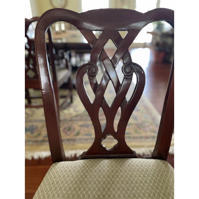 Wood Baker Chippendale-Inspired Mahogany Pretzel Back Dining Chairs. Two Arm Chairs and Four Side Chairs For Sale - Image 7 of 11