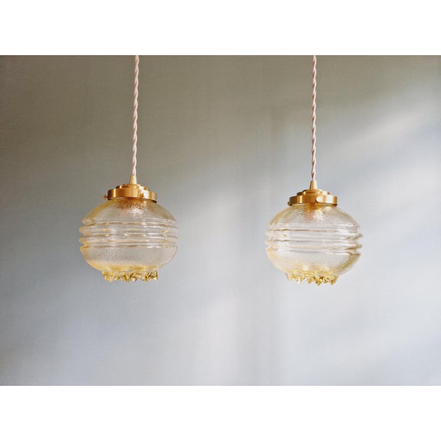 Space Age Pendant Light in Yellow Transparent Glass, 1960s For Sale - Image 14 of 14