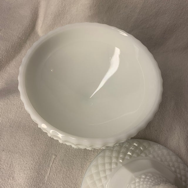 Westmoreland White Milk Glass English Hobnail Pedestal Candy Dish For Sale In Chicago - Image 6 of 7