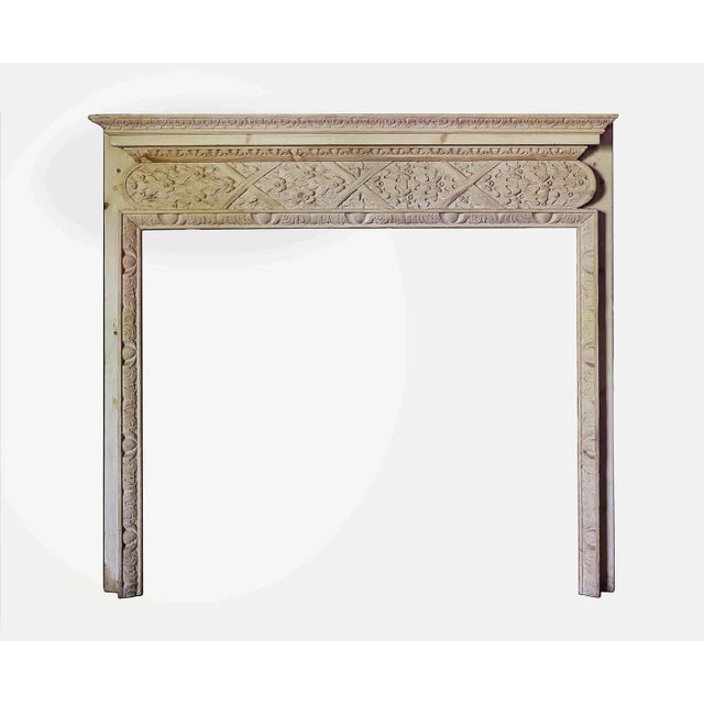Pine Mantel Antique Petite Scale English Georgian Style - Hand Carved For Sale - Image 9 of 9