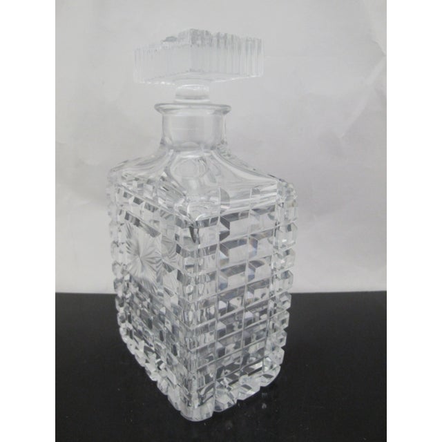 Heavy Cut Starburst Crystal Glass Geometric Liquor Spirits Decanter For Sale In Portland, OR - Image 6 of 11